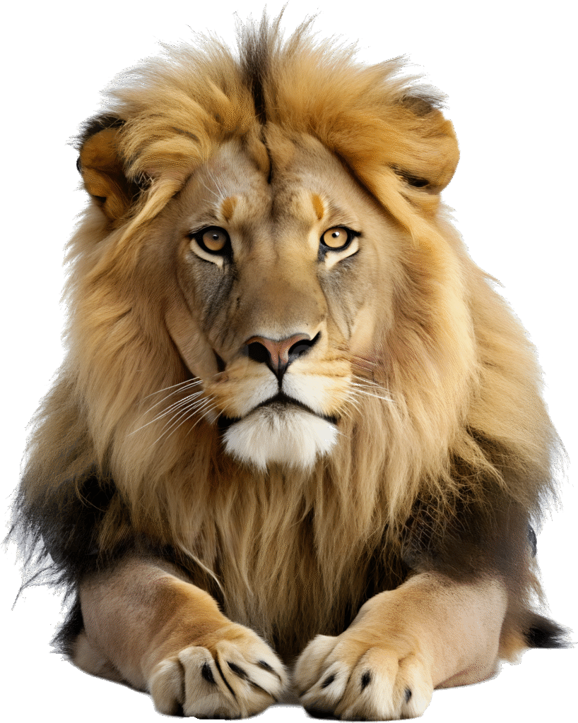 300 lion is lying transparent background clean